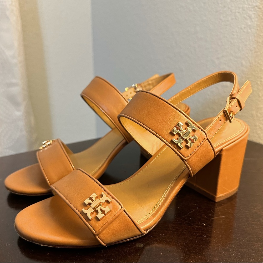 Tory Burch Strappy Logo Sandal Heel